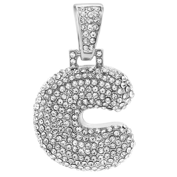 ☃️BOGO50%☃️🆕✨SILVER C✨BUBBLE LETTER INITIAL NECKLACE - Picture 4 of 13